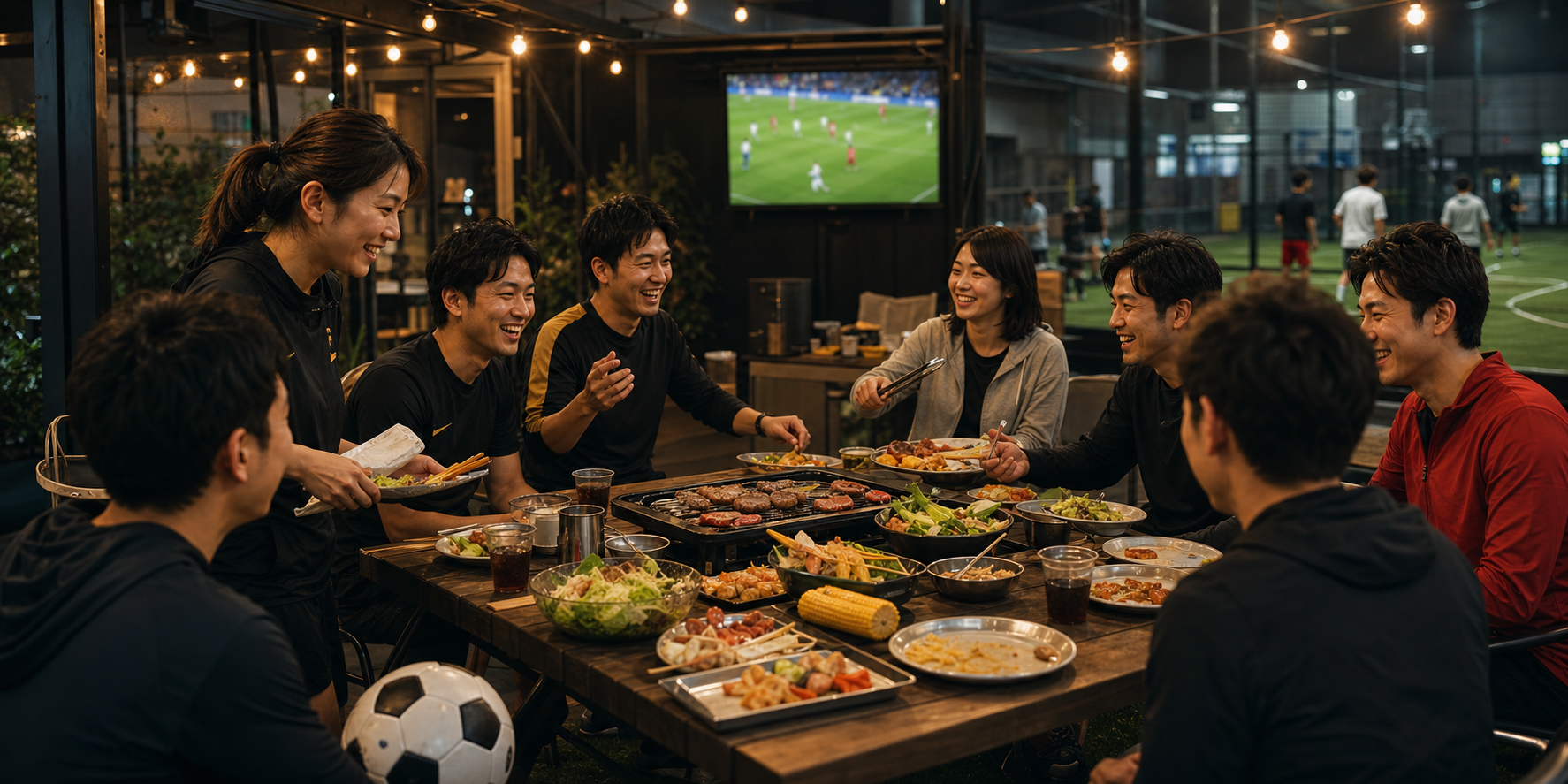BBQや観戦会で会員同士が交流するイメージ