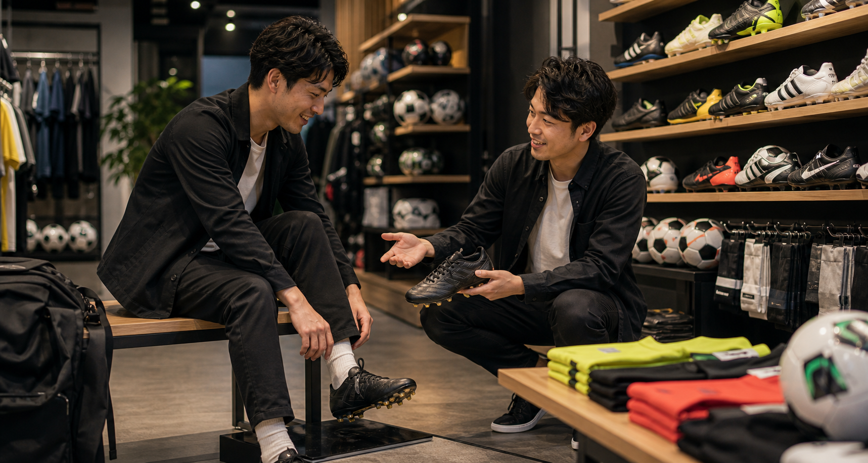 CFC会員がサッカー用品店を利用するイメージ